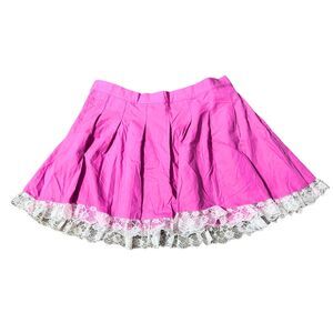Pink & White Lace Dolls Kill Size 1X Alt Fairy Goth Coquette Dollette Mini Skirt